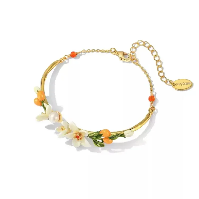 Orange Blossom Enamel Bracelet - Image 2