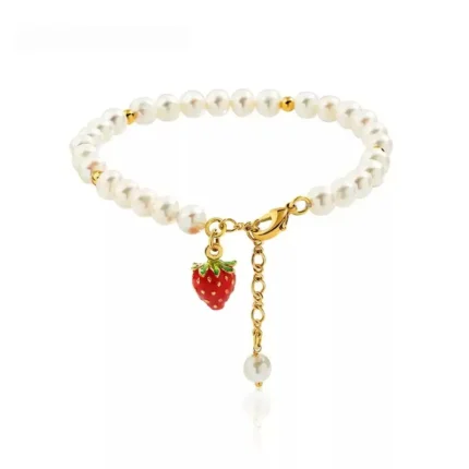 Strawberry & Cherry Pearl Bracelet
