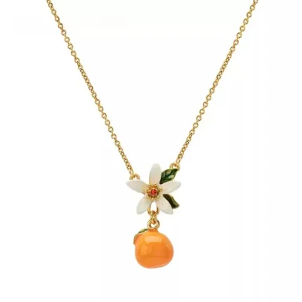 Dainty Orange Blossom & Kumquat Pendant Choker