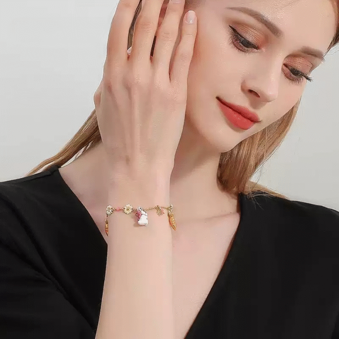 Enamel Bunny Bracelet with Carrot - Image 3