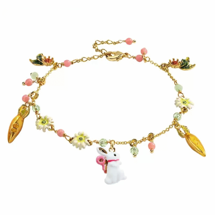 Enamel Bunny Bracelet with Carrot - Image 2