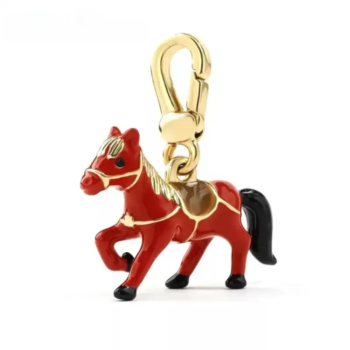 Lucky Red Horse enamel Necklace - Image 3
