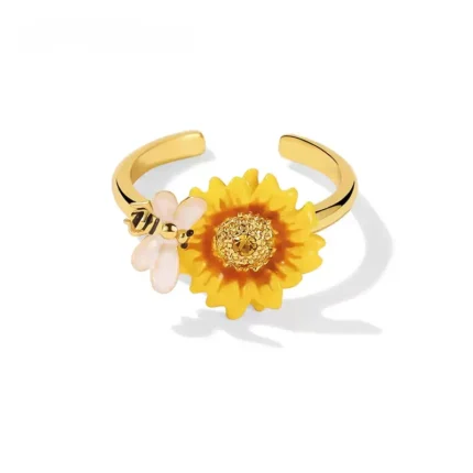 Anillo de esmalte Girasol Abeja